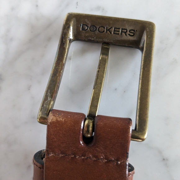 Men's Docker's leather belt, braided. Size 34. Measures 40" tip to tip. - Picture 5 of 8